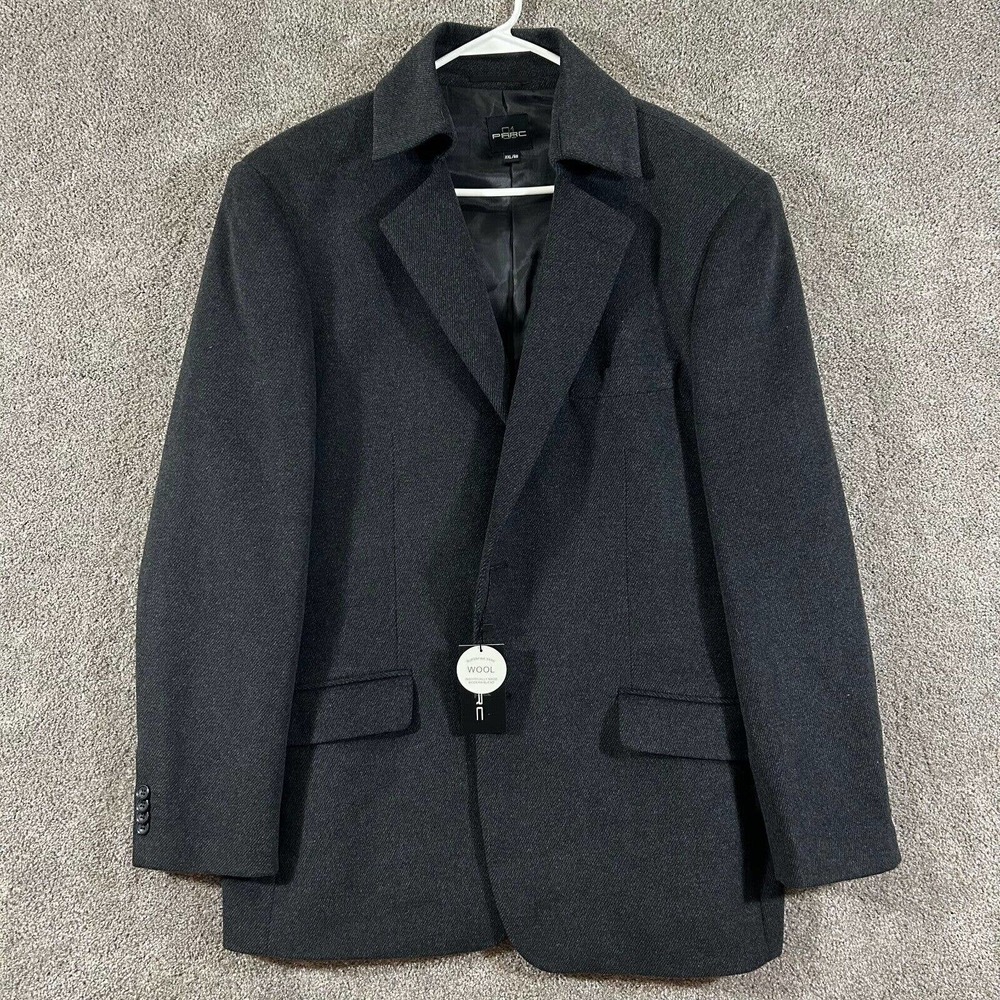 Parc 81 Blazer Mens XXL 46 Long‎ Charcoal Gray Suite Jacket Super Fine Yarn Wool